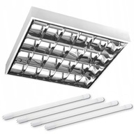 Rastrové svietidlo + 4x neutrálna LED žiarivka 9W Rastrové svietidlo + 4x neutrálna LED žiarivka 9W