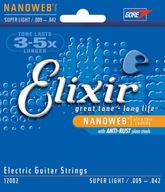 Gitarové struny Elixir 12002 NW S/LT. elektrický 9-42 Gitarové struny Elixir 12002 NW S/LT. elektrický 9-42