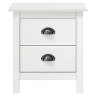 vidaXL Nočný stolík Hill White 46x35x49,5 cm masívne borovicové drevo vidaXL Nočný stolík Hill White 46x35x49,5 cm masívne borovicové drevo