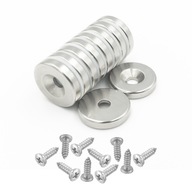 Neodymium magnet s otvorom pre okrúhlu skrutku 15x3 mm, valcový, Hunter 10 ks Neodymium magnet s otvorom pre okrúhlu skrutku 15x3 mm, valcový, Hunter 10 ks