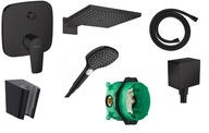 Hansgrohe podomietkový set s dažďovou sprchou, čierna Hansgrohe podomietkový set s dažďovou sprchou, čierna