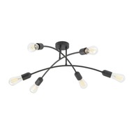 HELIX Black Loft Stropné svietidlo 6xE27 Moderná závesná izba do obývačky HELIX Black Loft Stropné svietidlo 6xE27 Moderná závesná izba do obývačky
