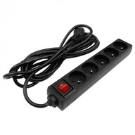 ELEKTRICKÝ PREDLŽOVACÍ KÁBEL 5 ZÁSUVEK 5M Z/U PÁS 3x1,5mm ČIERNA E SPÍNAČ ELEKTRICKÝ PREDLŽOVACÍ KÁBEL 5 ZÁSUVEK 5M Z/U PÁS 3x1,5mm ČIERNA E SPÍNAČ