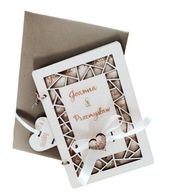 Svadobná karta so suvenírmi Drevená darčeková personalizácia Svadobná karta so suvenírmi Drevená darčeková personalizácia