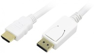 Kábel DisplayPort na HDMI LogiLink CV0055 2m biely Kábel DisplayPort na HDMI LogiLink CV0055 2m biely