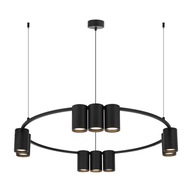 GENESIS Kruhová stropná lampa čierna 10xGU10 60x180cm závesná lampa do obývačky GENESIS Kruhová stropná lampa čierna 10xGU10 60x180cm závesná lampa do obývačky