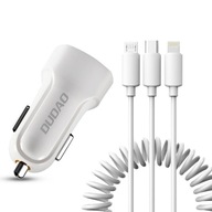 Dudao autonabíjačka 2xUSB 2,4A + kábel 3v1 Dudao autonabíjačka 2xUSB 2,4A + kábel 3v1
