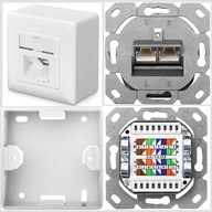 Zásuvková skrinka na povrch 2x RJ45 cat.6 STP set. Zásuvková skrinka na povrch 2x RJ45 cat.6 STP set.