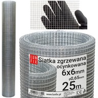 ZVÁRANÉ chovné pletivo, pozinkované 6x6 d/0,65, 25m ZVÁRANÉ chovné pletivo, pozinkované 6x6 d/0,65, 25m