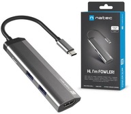 MULTIPORTOVÝ ADAPTÉR NATEC FOWLER SLIM USB-C HUB USB MULTIPORTOVÝ ADAPTÉR NATEC FOWLER SLIM USB-C HUB USB