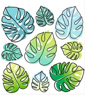 Strakatá monstera zanecháva nažehľovacie obtlačky Strakatá monstera zanecháva nažehľovacie obtlačky