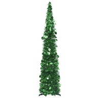 Skladací umelý vianočný stromček, zelený, 120 cm, PET