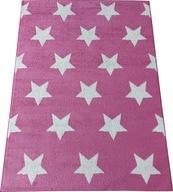 Detský ružový koberec s hviezdičkami 133x190 cm