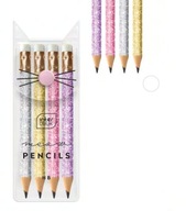 Trblietavé ceruzky s mini gumou Kitten 4 kusy Glitt