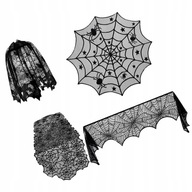 1 súprava halloweenskych dekorácií pavučinový obrus 1 súprava halloweenskych dekorácií pavučinový obrus