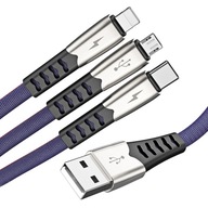 VYSTUDENÝ 3v1 MIKRO USB TYP-C KÁBEL IPHONE 3A QC30 VYSTUDENÝ 3v1 MIKRO USB TYP-C KÁBEL IPHONE 3A QC30