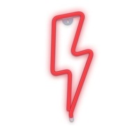 LED neónový nápis PIORUN červený blesk na okennej stene LED neónový nápis PIORUN červený blesk na okennej stene