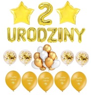 Sada balónov 2 narodeninové zlaté ozdoby Sada balónov 2 narodeninové zlaté ozdoby