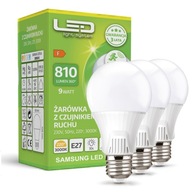 3x LED žiarovka 9W Twilight pohybový senzor TEP 3x LED žiarovka 9W Twilight pohybový senzor TEP
