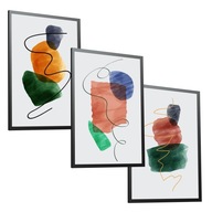 ABSTRACT LINES Sada 3 plagátov 40x50 do obývačky ABSTRACT LINES Sada 3 plagátov 40x50 do obývačky