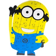 DREVENÉ BLOKY PUZZLE MINIONS ČÍSLA ABECEDA