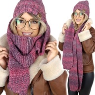 WARM Set HAT + WOOL SCARF dámsky hrubý zimný šál POLISH WARM Set HAT + WOOL SCARF dámsky hrubý zimný šál POLISH