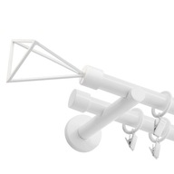 KOVOVÁ ZÁCLONA tyč BIELA DOUBLE 19mm 200cm VZOR KOVOVÁ ZÁCLONA tyč BIELA DOUBLE 19mm 200cm VZOR