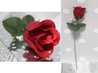 Valentínska ruža vo fóliovom kornútiku 35 cm - 1 ks