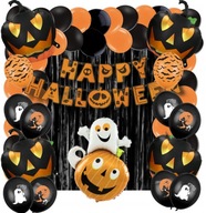 GIGA Set HALLOWEEN BALOONS Záclonový Duch Tekvica Banner Veselý Halloween GIGA Set HALLOWEEN BALOONS Záclonový Duch Tekvica Banner Veselý Halloween
