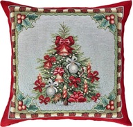 Vianočná červená gobelínová obliečka na vankúš 45x45 cm s vianočným stromčekom VIANOČNÉ VZORY Vianočná červená gobelínová obliečka na vankúš 45x45 cm s vianočným stromčekom VIANOČNÉ VZORY
