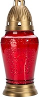 Sklenená červená sviečka s príspevkom 45h + dizajn