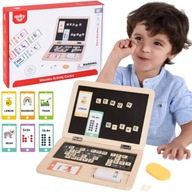 Drevená doska na montessori puzzle písmenkové puzzle na suché stieranie