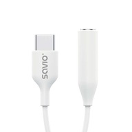 Savio USB-C adaptér - Mini Jack 3,5 mm Savio USB-C adaptér - Mini Jack 3,5 mm