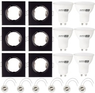 6x Halogénové stropné svietidlo + GU10 LED žiarovka 6x Halogénové stropné svietidlo + GU10 LED žiarovka