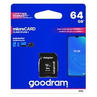 PAMÄŤOVÁ KARTA GOODRAM 64 GB MICRO SD MICROSD CLASS CLASS 10 SDHC + ADAPTÉR PAMÄŤOVÁ KARTA GOODRAM 64 GB MICRO SD MICROSD CLASS CLASS 10 SDHC + ADAPTÉR