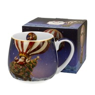 Vianočný súdkový hrnček 430 ml SANTA BALLOON Santa Claus v balóne