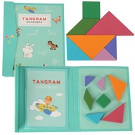 Magnetické puzzle knihy Tangram 3D bloky Magnetické puzzle knihy Tangram 3D bloky