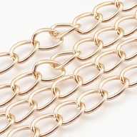 Otočná retiazka hliníková zlatá 15x10x2mm 1m Otočná retiazka hliníková zlatá 15x10x2mm 1m