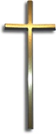 Rovný mosadzný kríž, vysoký 35 cm