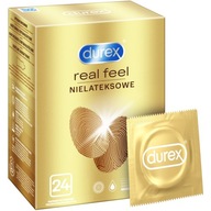 Kondómy Durex REAL FEEL, bez latexu, klasické, zvlhčené, 24 ks.