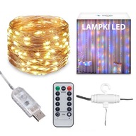 RGB 300 LED svetelný záves Garland Lamps 3x3 m USB káble + diaľkové ovládanie