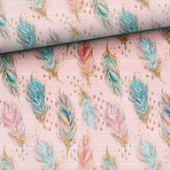 Pletenina, slučka, 250g/m2.Boho pierka Pletenina, slučka, 250g/m2.Boho pierka