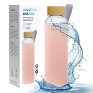 Sklenená fľaša na vodu 0,7l fľaša AquaFloow + neoprénové puzdro 700ml ružové Sklenená fľaša na vodu 0,7l fľaša AquaFloow + neoprénové puzdro 700ml ružové