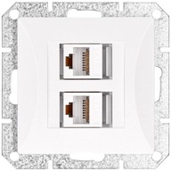 Zásuvkový internetový modul 2 x LAN RJ45 OPAL biely Zásuvkový internetový modul 2 x LAN RJ45 OPAL biely