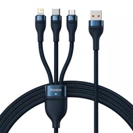USB kábel Baseus Flash Series 3v1, USB-C + micro USB + Lightning, 66 W, 1,2 m