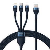 USB kábel Baseus Flash Series 3v1, USB-C + micro USB + Lightning, 66 W, 1,2 m USB kábel Baseus Flash Series 3v1, USB-C + micro USB + Lightning, 66 W, 1,2 m