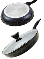 Panvica s pokrievkou, tradičná, 22 cm, mramorový povrch, ČIERNA, INDUKCIA PLYNU Panvica s pokrievkou, tradičná, 22 cm, mramorový povrch, ČIERNA, INDUKCIA PLYNU