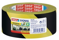 Výstražná páska tesa žltá a čierna 66m x 50mm