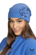 INKA jesenno-zimná dámska čiapka, modrá, KAMEA