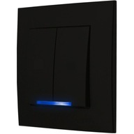Ospel Szafir Black vypínač/dvojitý vypínač s modrým podsvietením Ospel Szafir Black vypínač/dvojitý vypínač s modrým podsvietením